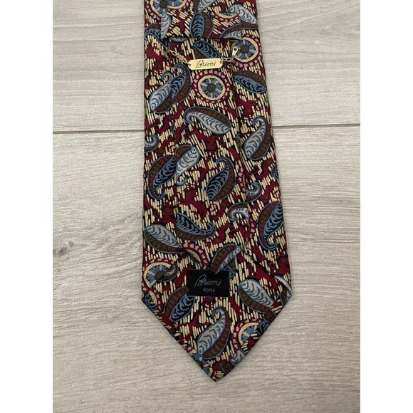 Brioni Mens Multicolor Floral Paisley dis. n C050005 Silk Tie 3.75" x 61.75" euc - Picture 5 of 6